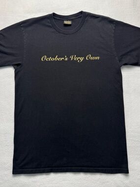 OVO "October's Very Own" Gold Glitter Script T-shirt Black (2017 Archive) Size M